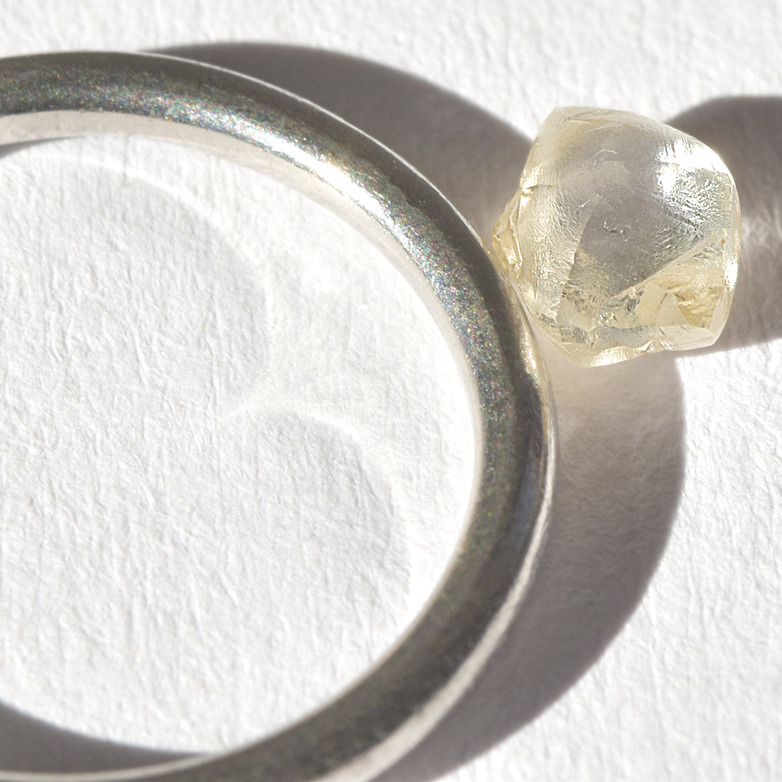 0.88 carat clear and beautiful dodecahedral raw diamond