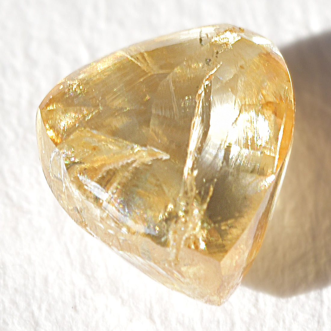 0.77 carat amazing autumnal raw diamond triangle