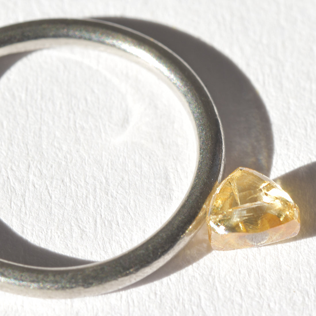 0.77 carat amazing autumnal raw diamond triangle