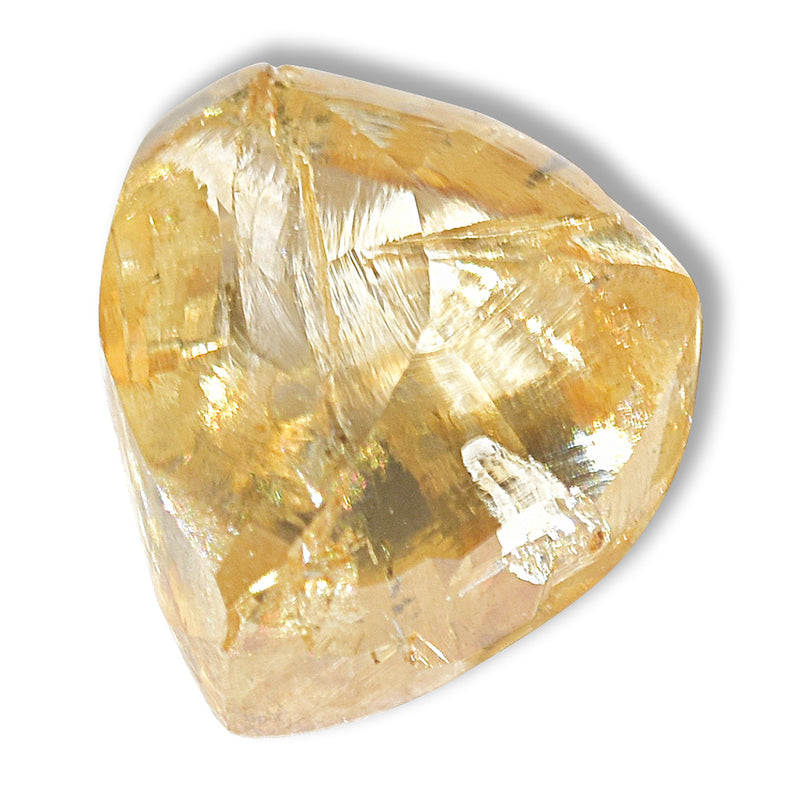 0.77 carat amazing autumnal raw diamond triangle