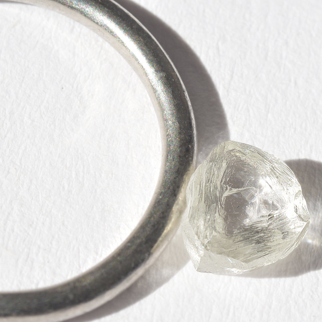 1.28 carat bright and clean triangular raw diamond