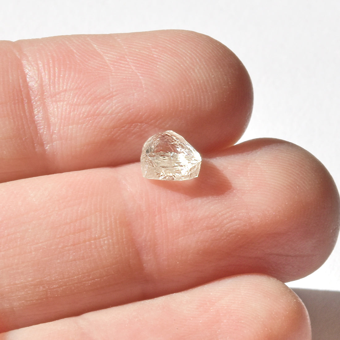 1.28 carat bright and clean triangular raw diamond