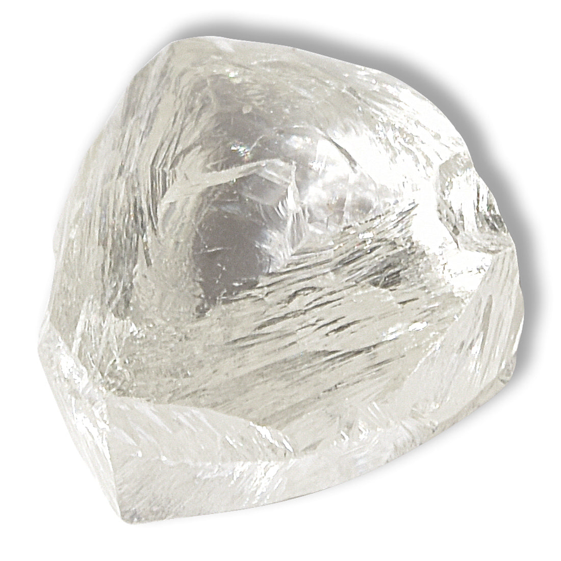 1.28 carat bright and clean triangular raw diamond