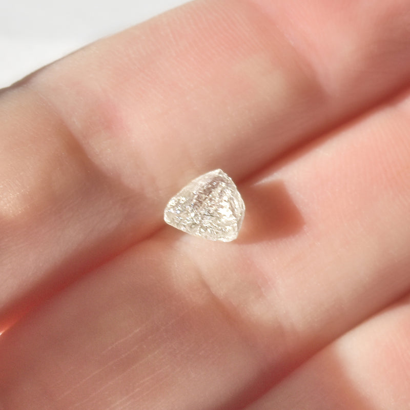 1.62 carat sparkly and pink raw diamond macle