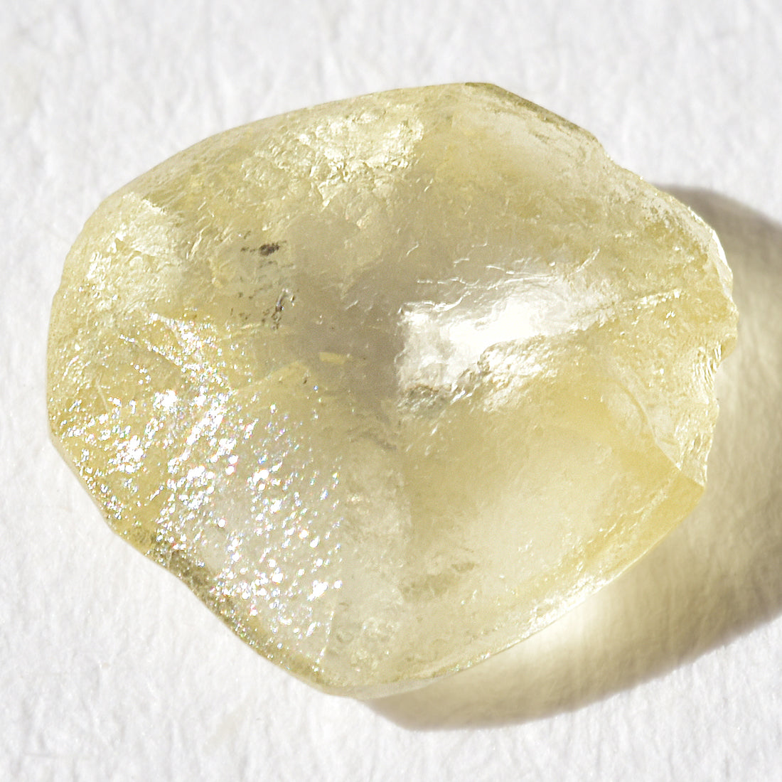 0.76 carat lovely golden rhombododecahedral raw diamond