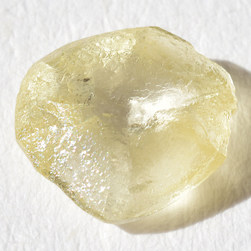 0.76 carat lovely golden rhombododecahedral raw diamond