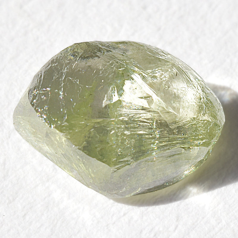 1.35 carat green, amazing raw diamond dodecahedron