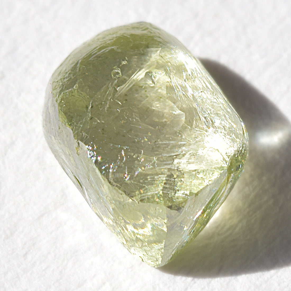 1.35 carat green, amazing raw diamond dodecahedron