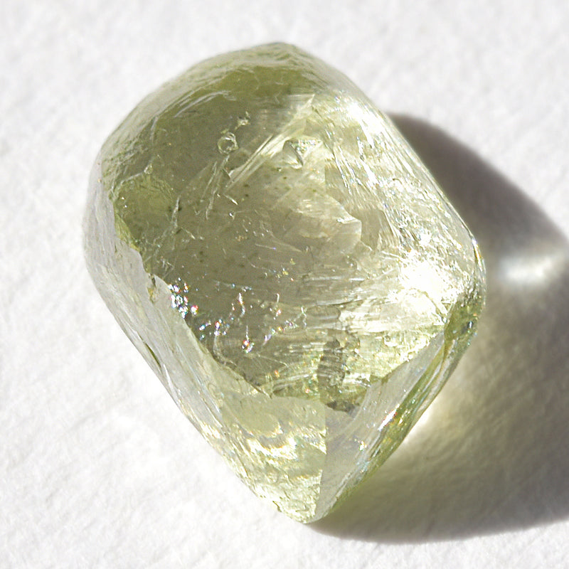 1.35 carat green, amazing raw diamond dodecahedron