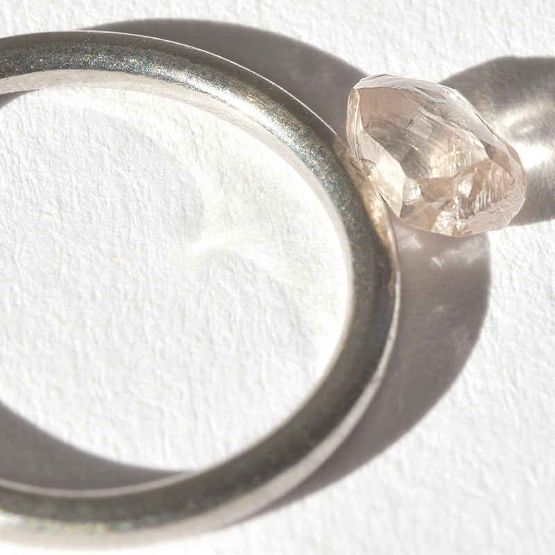 1.01 carat lovely light pink rough diamond dodecahedron