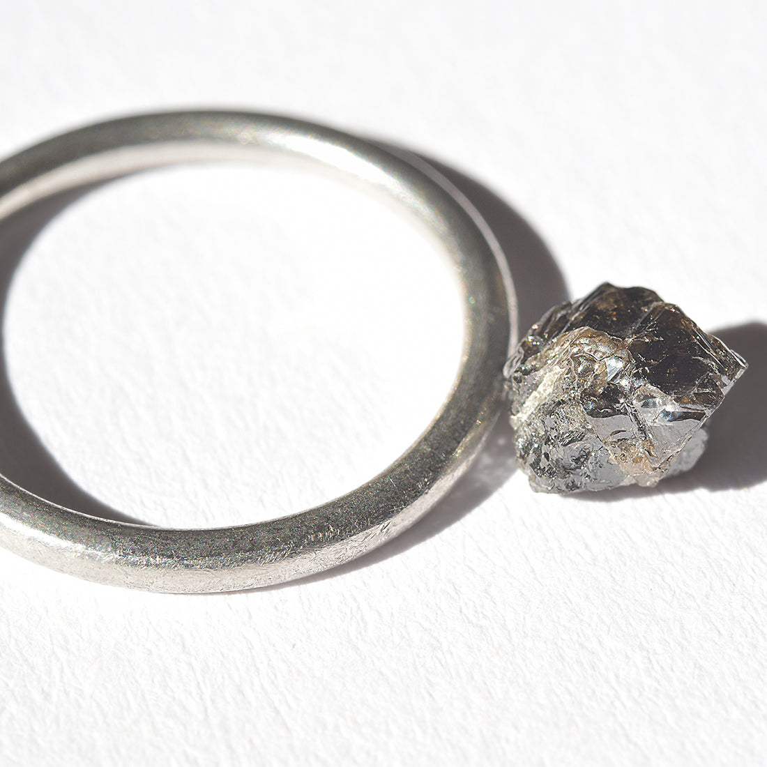 1.74 carat freeform black raw diamond