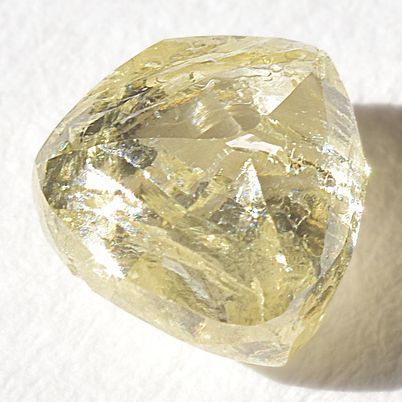 1.09 carat sunny golden raw diamond triangle