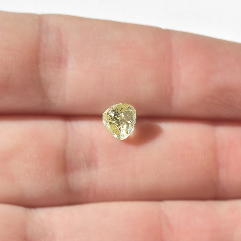 1.09 carat sunny golden raw diamond triangle