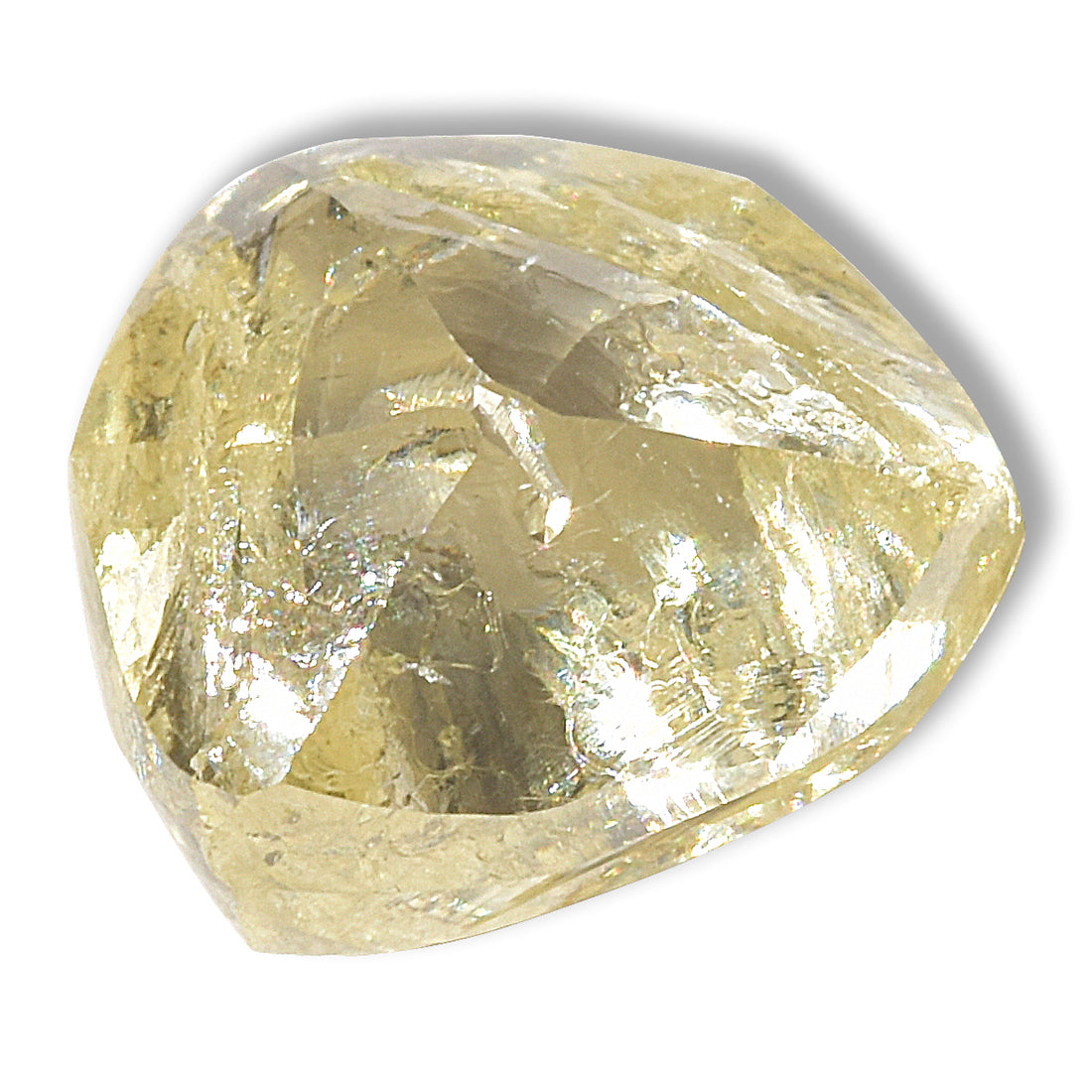 1.09 carat sunny golden raw diamond triangle