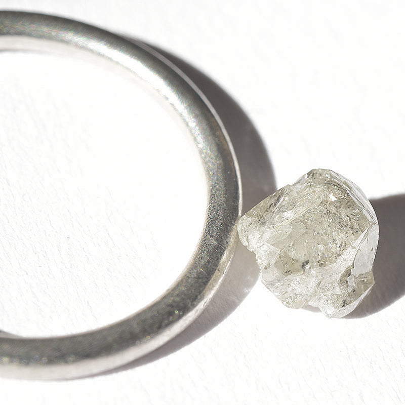 1.32 carat chunky silvery salt and pepper rough diamond