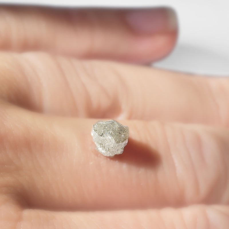 1.32 carat chunky silvery salt and pepper rough diamond