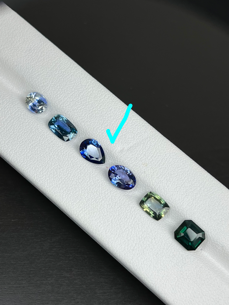 1.37 carat Blue teardrop shaped sapphire from Sri Lanka