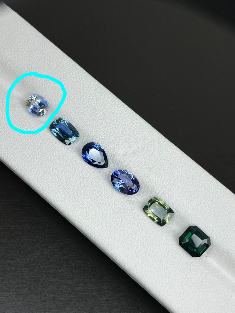Set of colorful gemstones on a white background