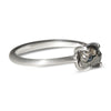 Black rough diamond solitaire engagement ring