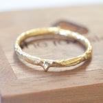 Branch themed wedding band in 14k yellow gold