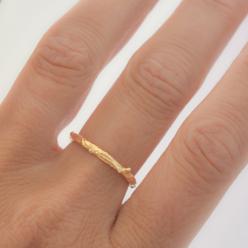 Nature inspired twig ring