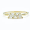 Triangle Raw Diamond Band | Uncut diamonds set in a row in 14k yellow gold