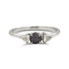 Te'anim Ring Model - a three stone rough diamond ring in 14k white gold