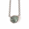 Rough Cut Montana Sapphire Necklace in 14k White Gold