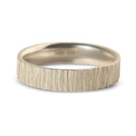 Tree Bark Textured Band - Natural Men's Wedding Band in Sterling Silver
