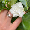 Custom Signet Ring with Raw Diamonds, Raw Diamond engagement ring