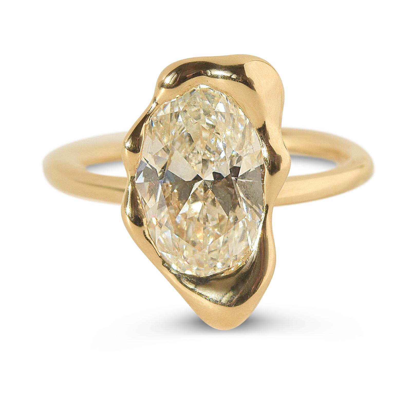 Dali Ring with 2 carat oval diamond