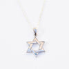 Star of David Pendant with Cornflower Blue Sapphire and Adjustable 16-18 Inch Chain