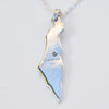 Israel Pendant with White Sapphire and 16 Inch Chain