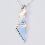 Israel Pendant with White Sapphire and 16 Inch Chain