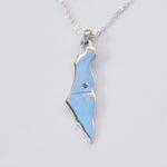 Israel Pendant with Cornflower Blue Sapphire and Adjustable 16-18 Inch Chain