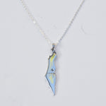Israel Pendant with White Sapphire and 16 Inch Chain