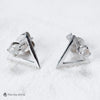 Triangle streetwear raw diamond earrings in white gold