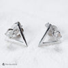 Triangle streetwear raw diamond earrings in white gold