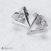 Triangle streetwear raw diamond earrings in white gold