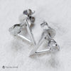 Triangle streetwear raw diamond earrings in white gold