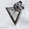 Triangle streetwear raw diamond earrings in white gold