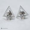 Triangle streetwear raw diamond earrings in white gold