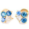 Rough diamond and sapphire cluster stud earrings