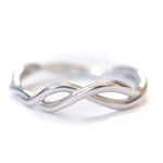 Silver twisted bands stacking ring