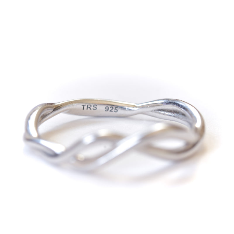 Infinity band, unique infinity band, silver twist ring