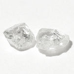 0.78 carat freeform rough diamond pair