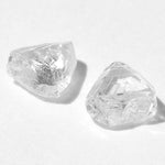 0.67 carat triangular raw diamond pair