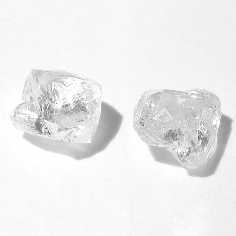 0.66 carat pair of rough diamond macles