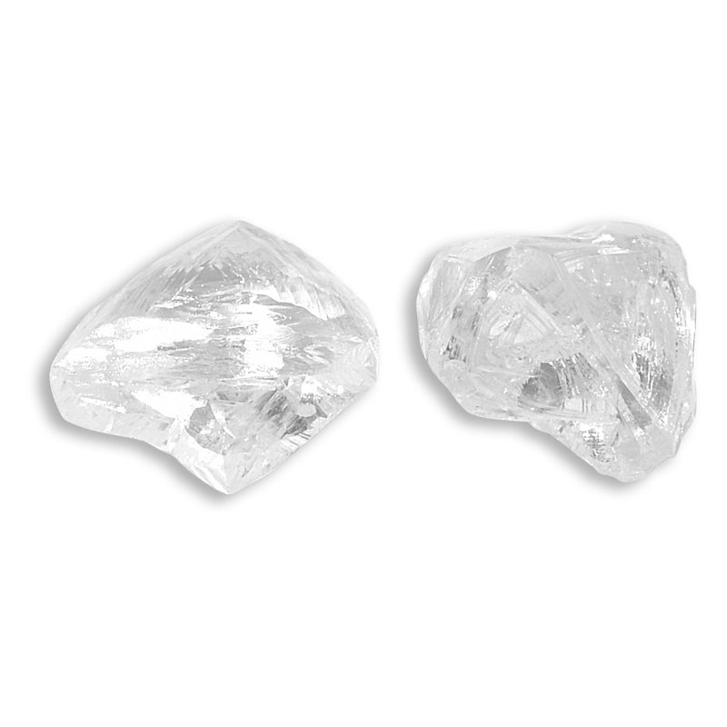 0.66 carat pair of rough diamond macles