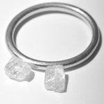 1.16 carat oblong, freeform rough diamond pair